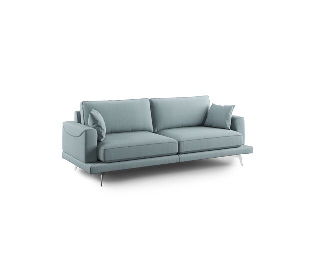 Dorian sofá moderno de tela suave y antimanchas 178 cm azul claro