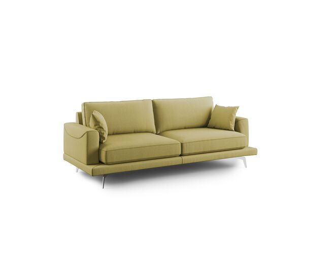Dorian sofá moderno de tela suave y antimanchas 178 cm amarillo