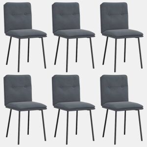 vidaXL Cadeiras de jantar 6 pcs veludo cinzento-escuro
