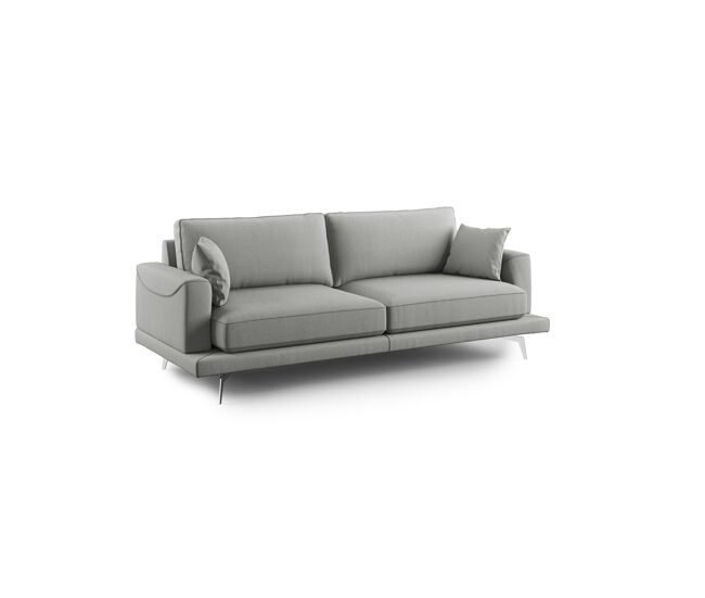 Dorian sofá moderno de tela suave y antimanchas 198 cm gris