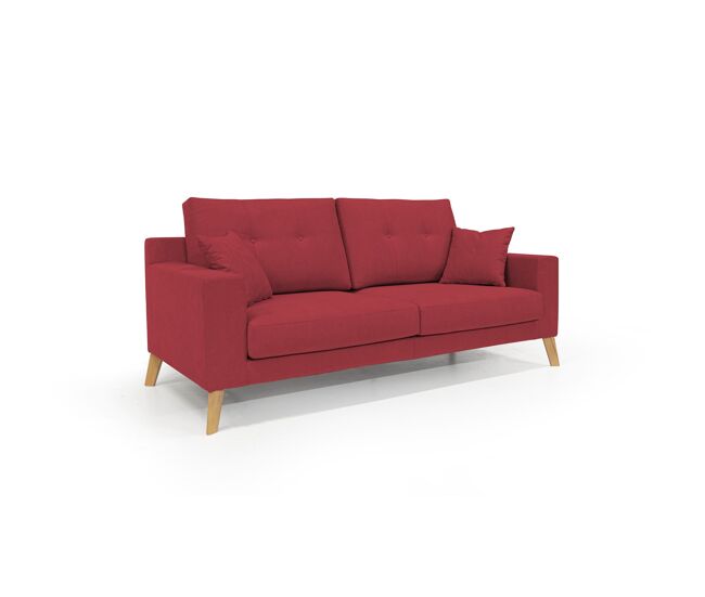 Danish sofá moderno de tela suave e impermeable 206 cm rojo