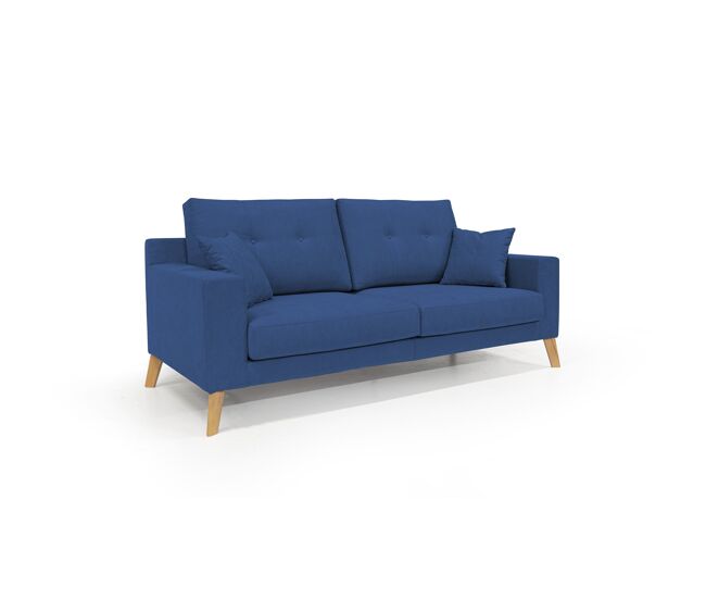 Danish sofá moderno de tela suave e impermeable 206 cm azul