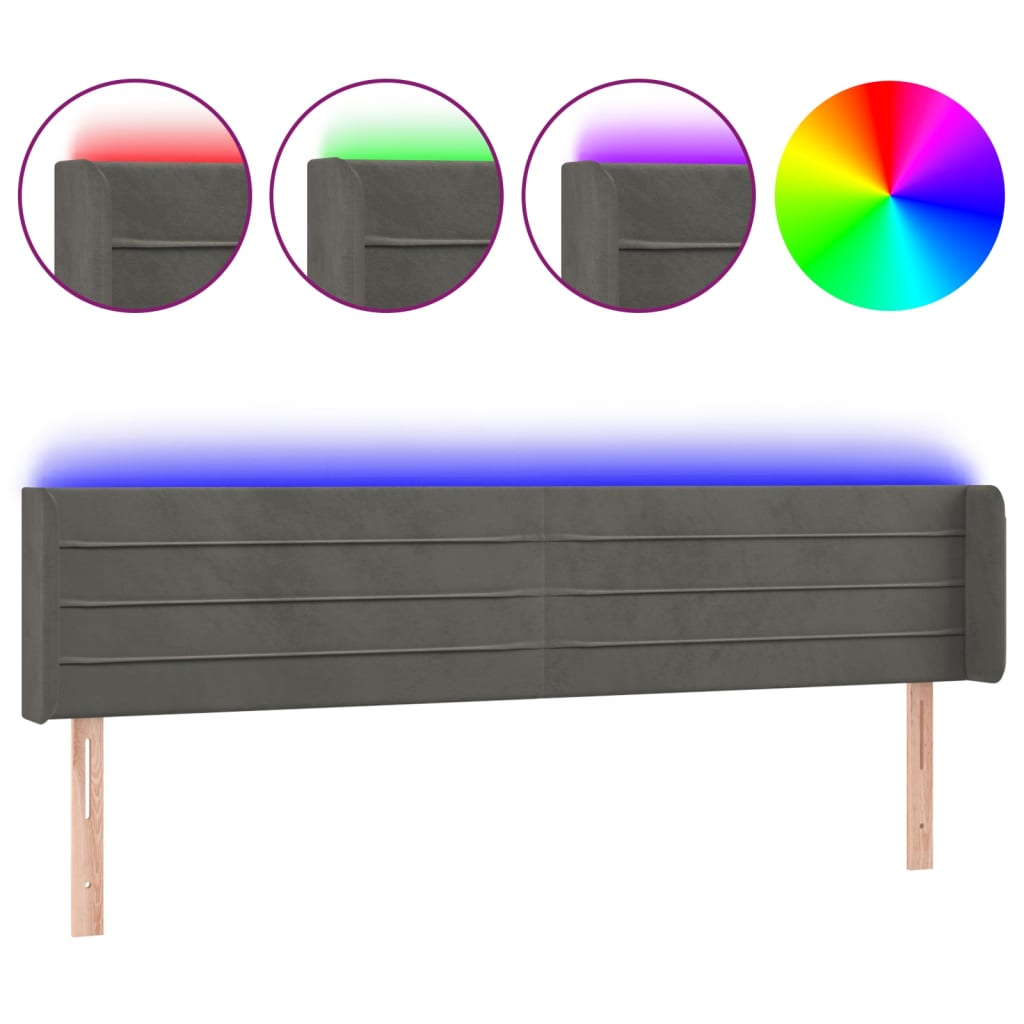 Cabecero Con Led 203 Gris Oscuro