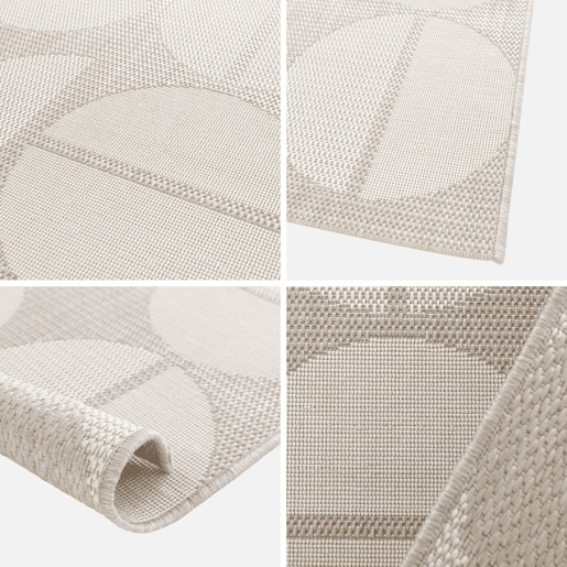Tecido internoexterno, padrões geométricos creme, bege, Megan, 170x120x0.2 cm