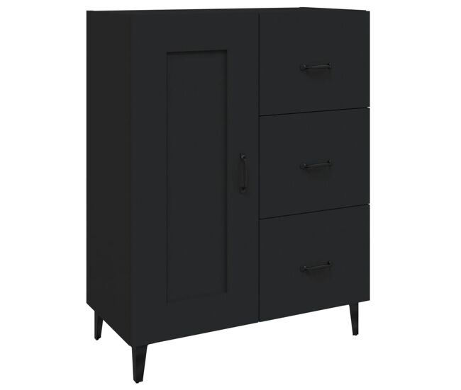 Vidaxl aparador de madera contrachapada negro 69,5x34x90 cm