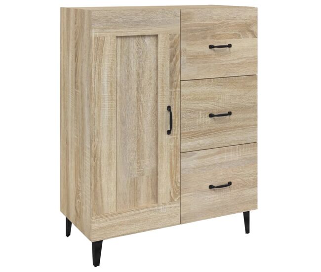 Vidaxl aparador de madera contrachapada roble sonoma 69,5x34x90 cm