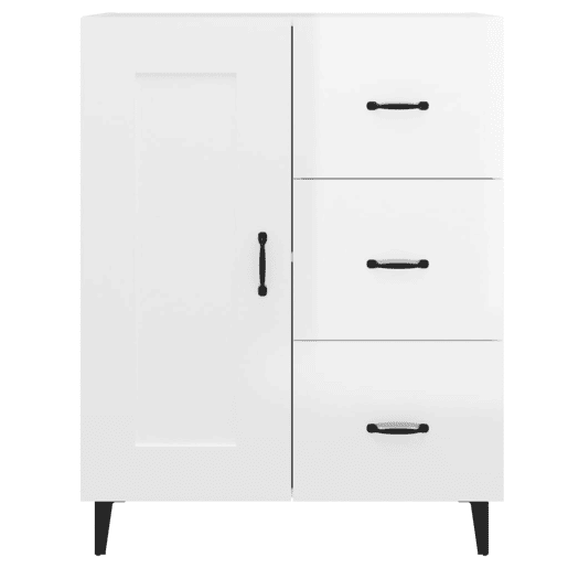 vidaXL Aparador 69,5x34x90 cm madeira processada branco brilhante vidaXL Aparador 69,5x34x90 cm madeira processada branco brilhante