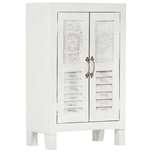 vidaXL Aparador 55x30x90 cm madeira de acácia maciça branco