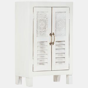 vidaXL Aparador 55x30x90 cm madeira de acácia maciça branco