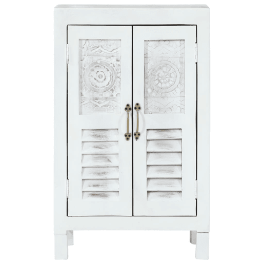 vidaXL Aparador 55x30x90 cm madeira de acácia maciça branco