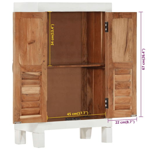 vidaXL Aparador 55x30x90 cm madeira de acácia maciça branco