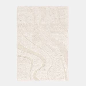 Tappy interior shaggy padrão com relevo creme, Amy, 230x160x3.5 cm