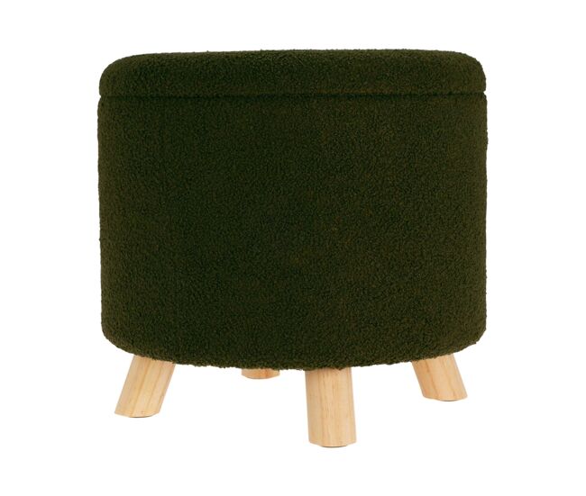 Well home taburete de almacenamiento 100% poliéster ø40x37cm de 18l color verde