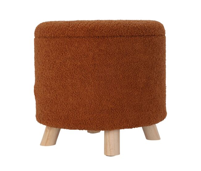Well home taburete de almacenamiento 100% poliéster ø40x37cm de 18l color marrón