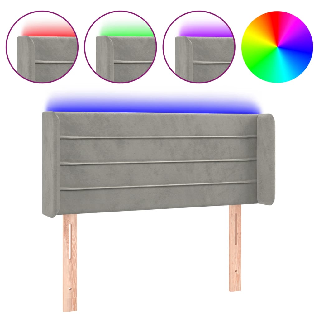 Cabecero Con Led 83 Gris Claro