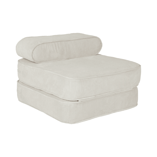 Poltrona infantil em veludo canelado grosso, Imani, Natural, 66x62x43.5 cm
