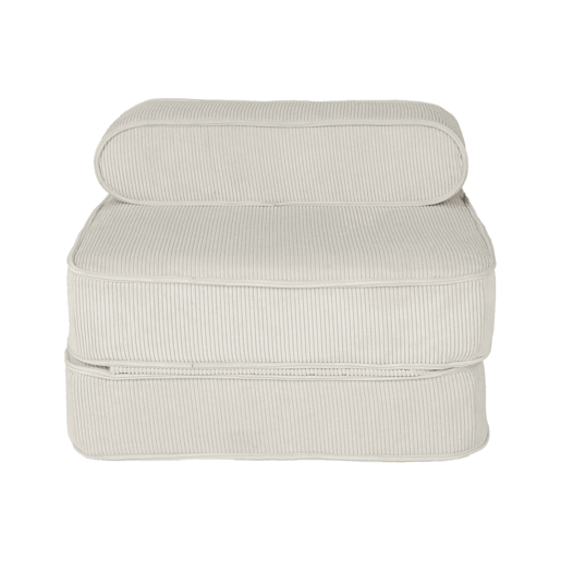 Poltrona infantil em veludo canelado grosso, Imani, Natural, 66x62x43.5 cm