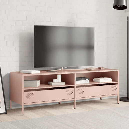 Móvel de TV - Modulo de TV - Armário de TV 135x39x43,5 cm aço laminado a frio rosa