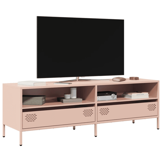 Móvel de TV - Modulo de TV - Armário de TV 135x39x43,5 cm aço laminado a frio rosa