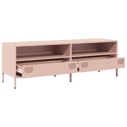 Móvel de TV - Modulo de TV - Armário de TV 135x39x43,5 cm aço laminado a frio rosa