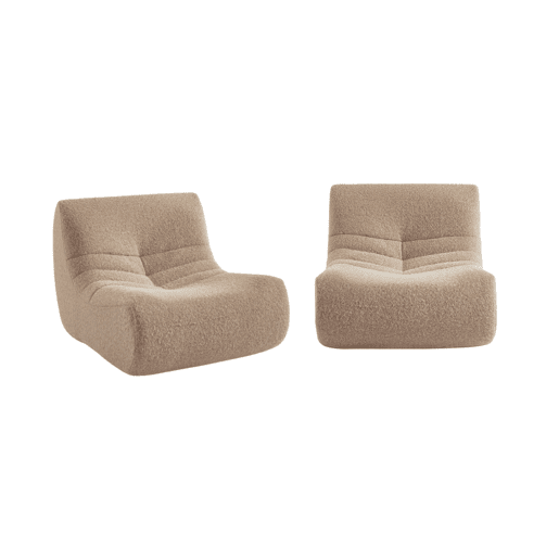 Sofá modular em tecido efeito alpaca de 2 lugares, Sokol alpaca, Beige, 105x91x72 cm