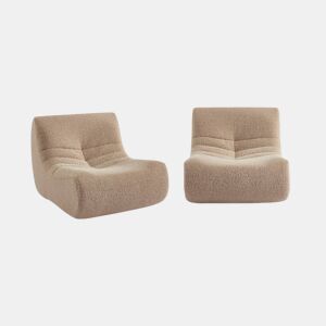 Sofá modular em tecido efeito alpaca de 2 lugares, Sokol alpaca, Beige, 105x91x72 cm
