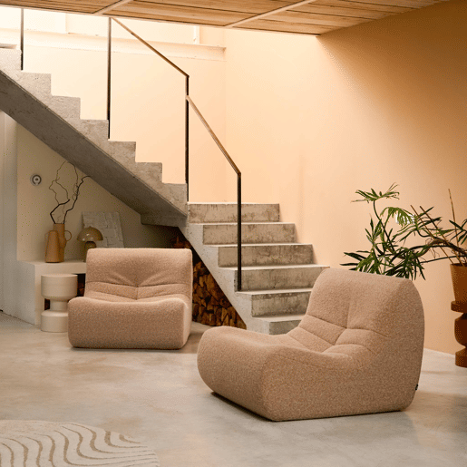 Sofá modular em tecido efeito alpaca de 2 lugares, Sokol alpaca, Beige, 105x91x72 cm