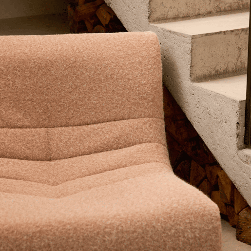 Sofá modular em tecido efeito alpaca de 2 lugares, Sokol alpaca, Beige, 105x91x72 cm