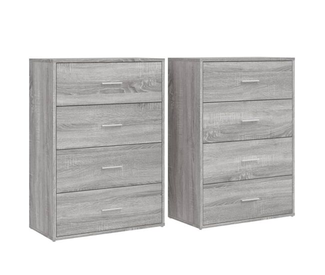 Vidaxl aparadores 2 uds madera de ingeniería gris sonoma 60x31x84 cm