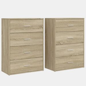 vidaXL Aparadores 2 pcs 60x31x84 cm derivados madeira carvalho sonoma