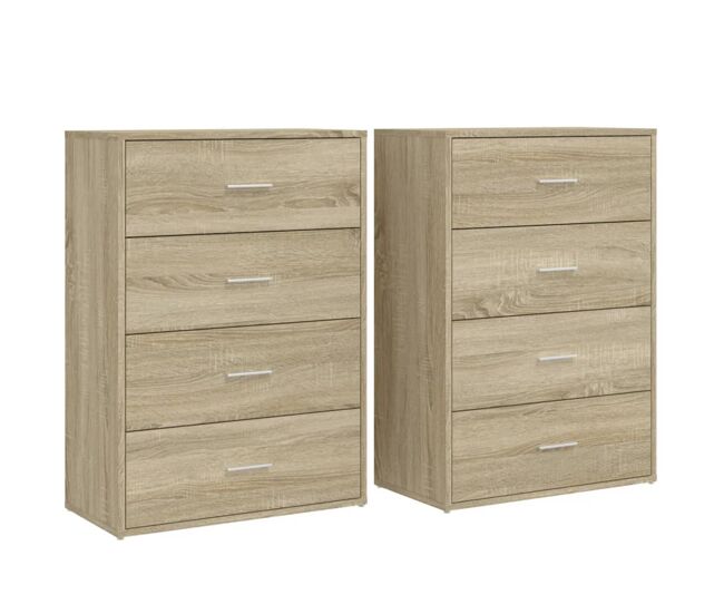 Vidaxl aparadores 2 uds madera de ingeniería roble sonoma 60x31x84 cm