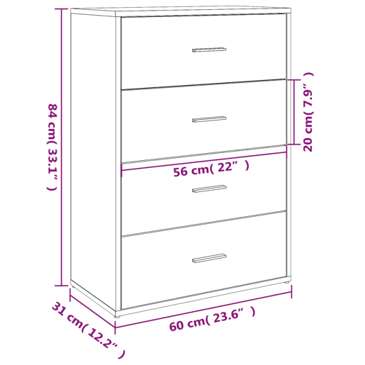 vidaXL Aparadores 2 pcs 60x31x84 cm derivados madeira carvalho sonoma