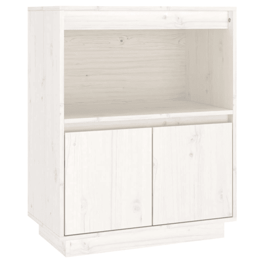 vidaXL Aparador 60x34x75 cm madeira de pinho maciça branco