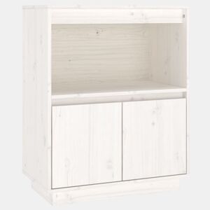 vidaXL Aparador 60x34x75 cm madeira de pinho maciça branco