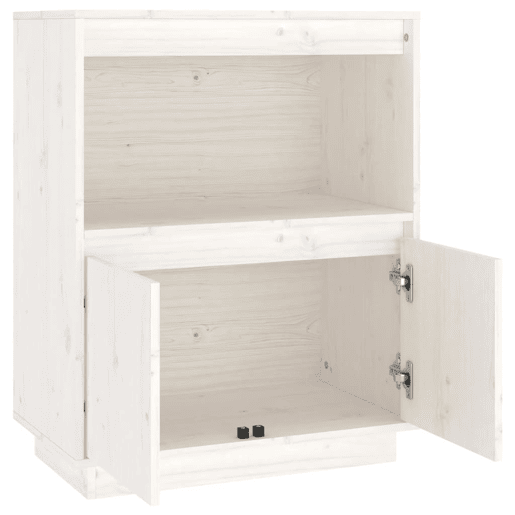 vidaXL Aparador 60x34x75 cm madeira de pinho maciça branco