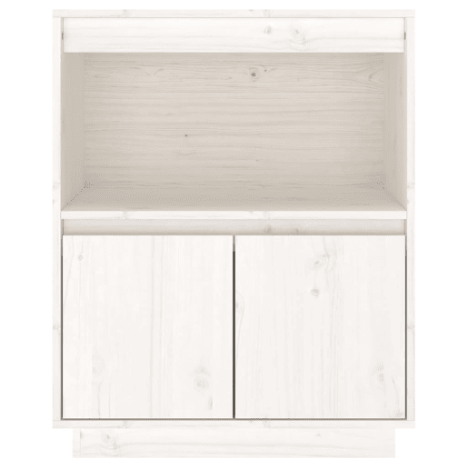 vidaXL Aparador 60x34x75 cm madeira de pinho maciça branco