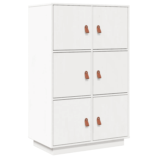 vidaXL Aparador alto 67x40x108,5 cm pinho maciço branco