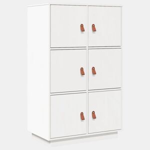 vidaXL Aparador alto 67x40x108,5 cm pinho maciço branco