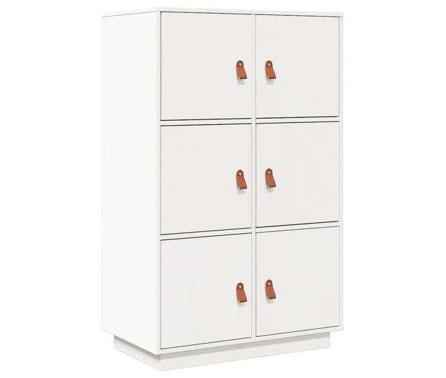 Vidaxl aparador de madera maciza de pino blanco 67x40x108,5 cm
