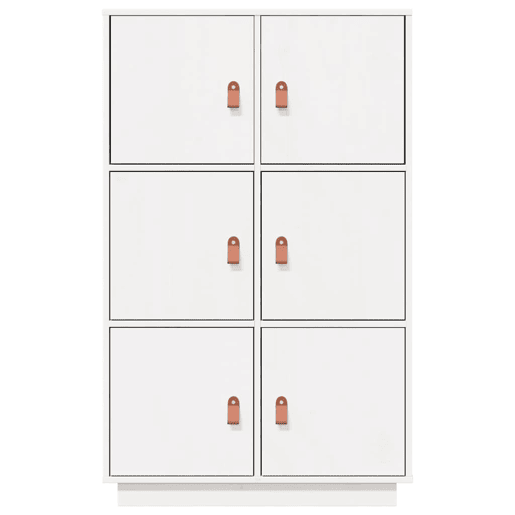 vidaXL Aparador alto 67x40x108,5 cm pinho maciço branco