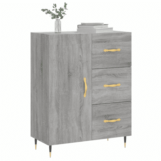 vidaXL Aparador 69,5x34x90 cm derivados de madeira cinzento sonoma