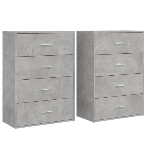 vidaXL Aparadores 2 pcs 60x31x84 cm derivados madeira cinzento cimento vidaXL Aparadores 2 pcs 60x31x84 cm derivados madeira cinzento cimento