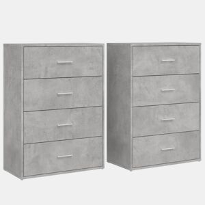 vidaXL Aparadores 2 pcs 60x31x84 cm derivados madeira cinzento cimento