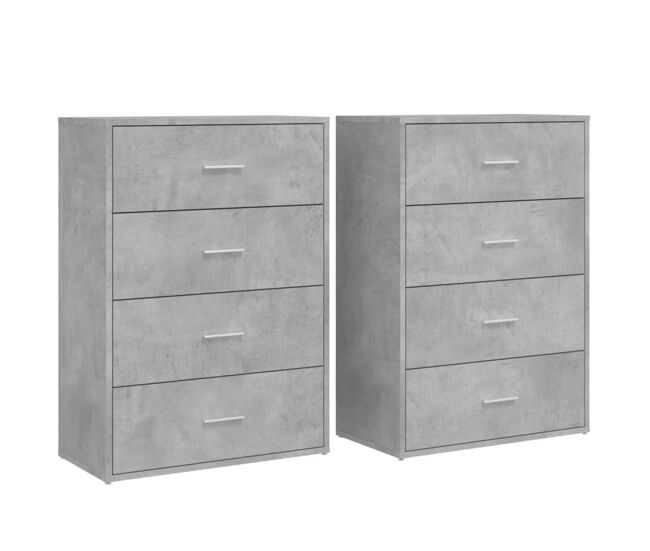 Vidaxl aparadores 2 uds madera de ingeniería gris hormigón 60x31x84 cm