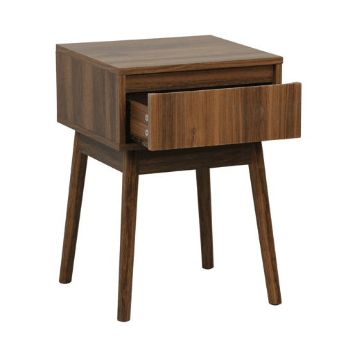 Mesa de cabeceira decor madeira 1 gaveta, Linear, Madeira de nogueira, 39x39x55.4 cm