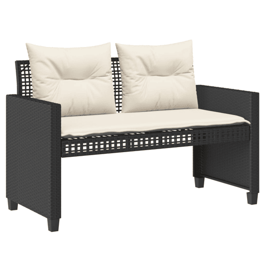 vidaXL 4 pcs conj. sofás p jardim c almofadões vime PEvidro preto vidaXL 4 pcs conj. sofás p jardim c almofadões vime PEvidro preto
