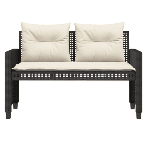 vidaXL 4 pcs conj. sofás p jardim c almofadões vime PEvidro preto vidaXL 4 pcs conj. sofás p jardim c almofadões vime PEvidro preto