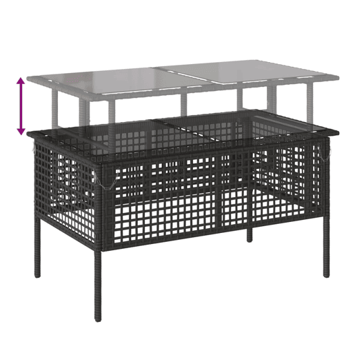 vidaXL 4 pcs conj. sofás p jardim c almofadões vime PEvidro preto vidaXL 4 pcs conj. sofás p jardim c almofadões vime PEvidro preto