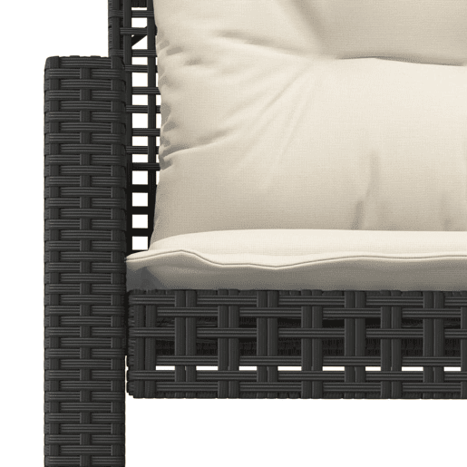 vidaXL 4 pcs conj. sofás p jardim c almofadões vime PEvidro preto vidaXL 4 pcs conj. sofás p jardim c almofadões vime PEvidro preto