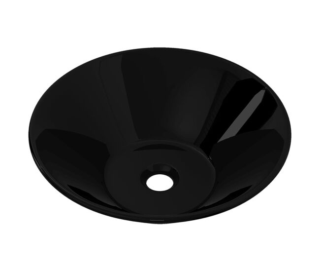 Lavabo de cerámica negro redondo